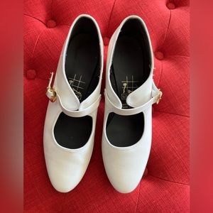 Tic Tac Toes “Kelly” women’s white leather ballroom dance shoes size 9.5 M